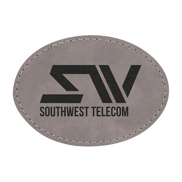 3.5" x 2.5" x 1/16" oval PU leatherette garment patch.... from ASI 74601 Calico