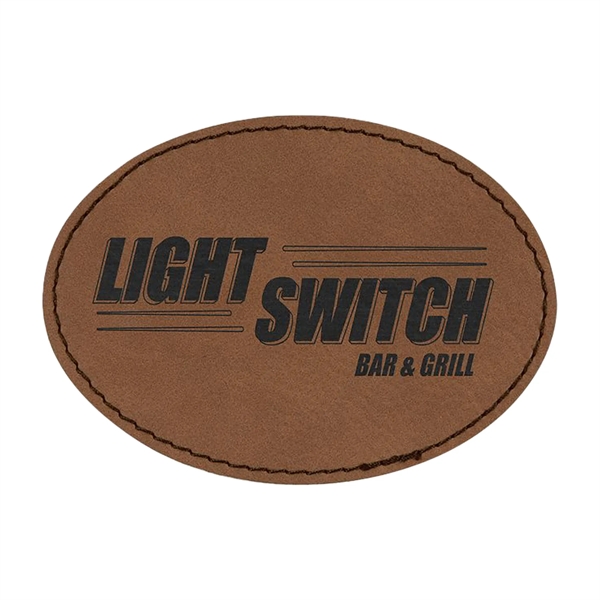 3.5" x 2.5" x 1/16" oval PU leatherette garment patch.... from ASI 74601 Calico