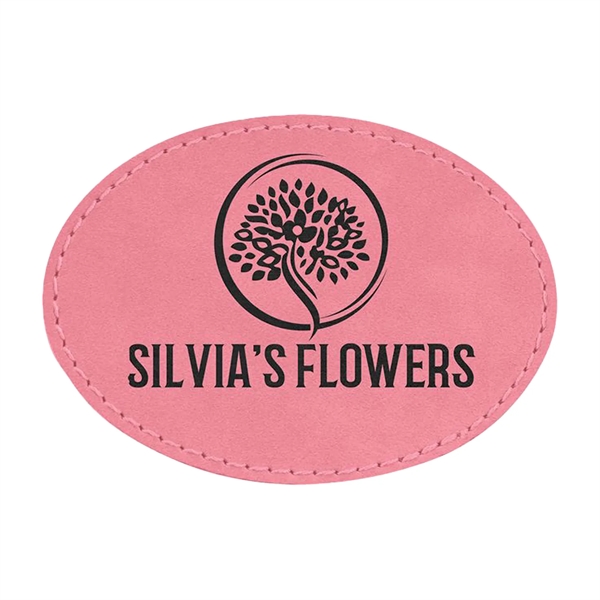 3.5" x 2.5" x 1/16" oval PU leatherette garment patch.... from ASI 74601 Calico