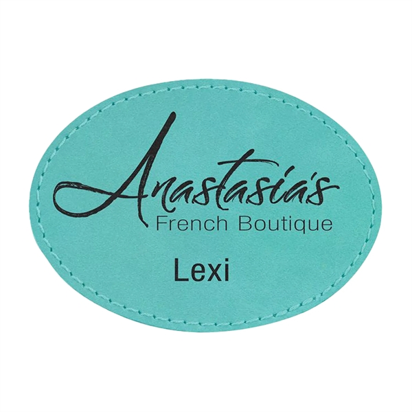 3.5" x 2.5" x 1/16" oval PU leatherette garment patch.... from ASI 74601 Calico