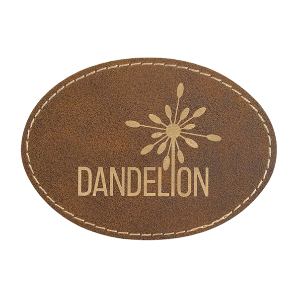 3.5" x 2.5" x 1/16" oval PU leatherette garment patch.... from ASI 74601 Calico