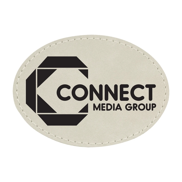 3.5" x 2.5" x 1/16" oval PU leatherette garment patch.... from ASI 74601 Calico