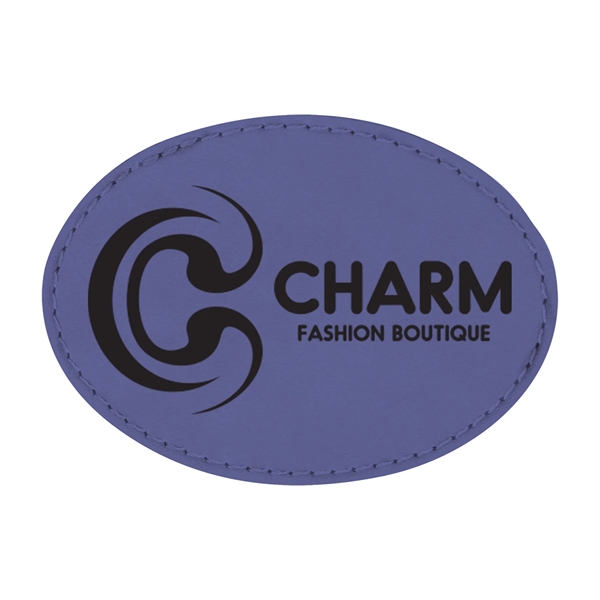 3.5" x 2.5" x 1/16" oval PU leatherette garment patch.... from ASI 74601 Calico