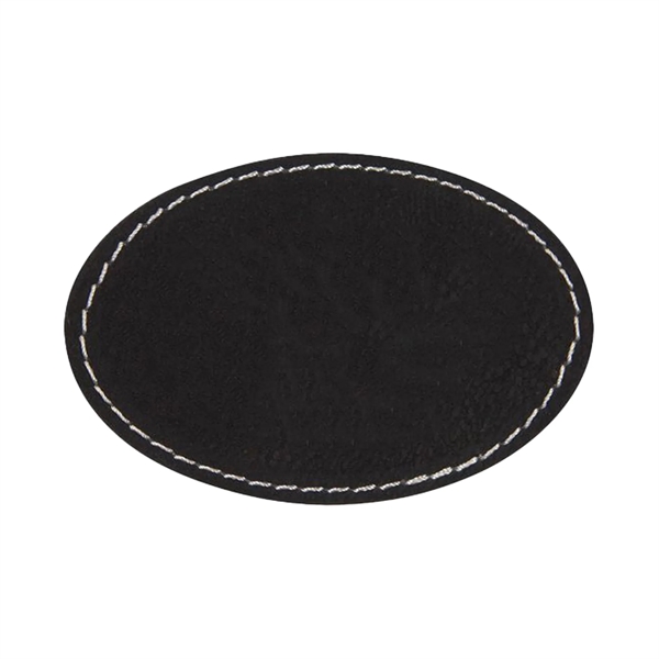 3" x 2"  x 1/16" oval PU leatherette garment patch.... from ASI 74601 Calico