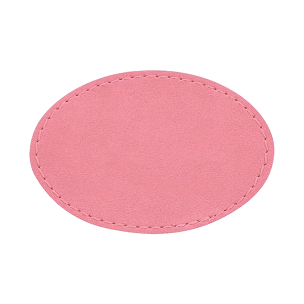3" x 2"  x 1/16" oval PU leatherette garment patch.... from ASI 74601 Calico