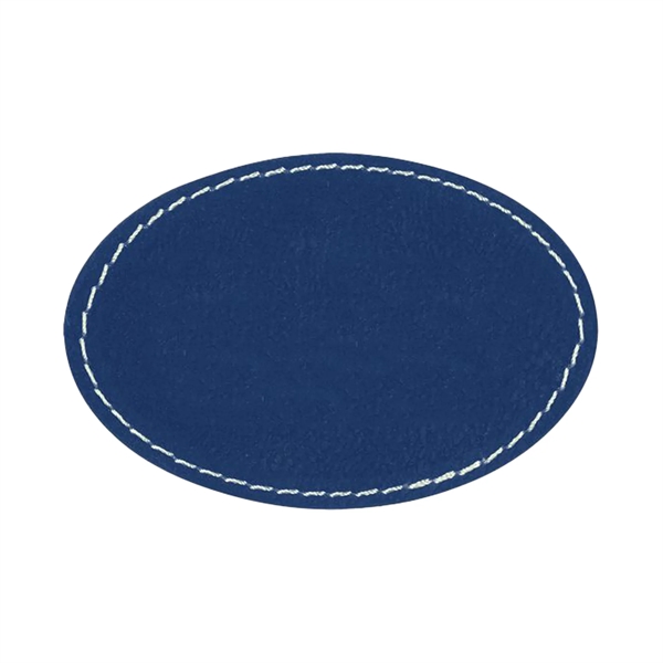 3" x 2"  x 1/16" oval PU leatherette garment patch.... from ASI 74601 Calico