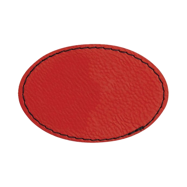 3" x 2"  x 1/16" oval PU leatherette garment patch.... from ASI 74601 Calico