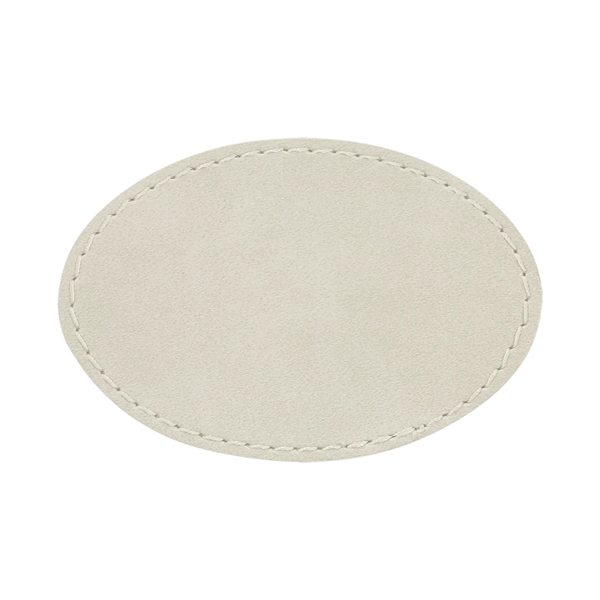 3" x 2"  x 1/16" oval PU leatherette garment patch.... from ASI 74601 Calico