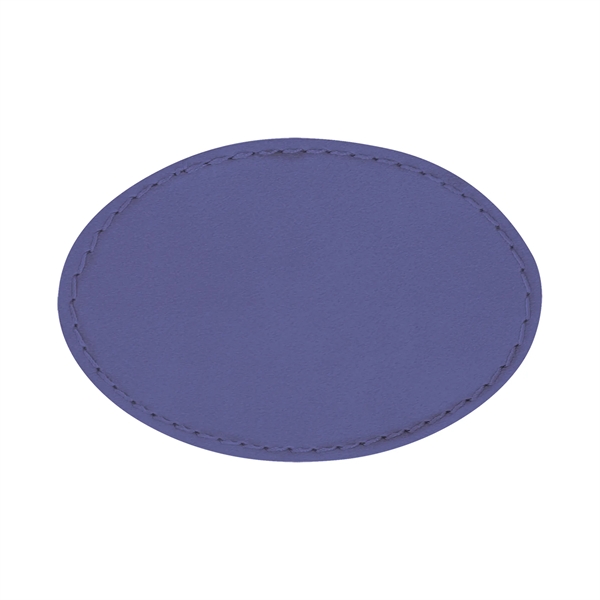 3" x 2"  x 1/16" oval PU leatherette garment patch.... from ASI 74601 Calico