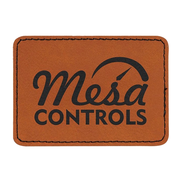 3.5" x 2.5" x 1/16" rectangular PU leatherette garment patch.... from ASI 74601 Calico