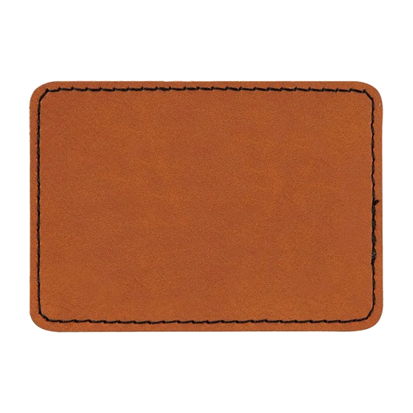 3.5" x 2.5" x 1/16" rectangular PU leatherette garment patch.... from ASI 74601 Calico