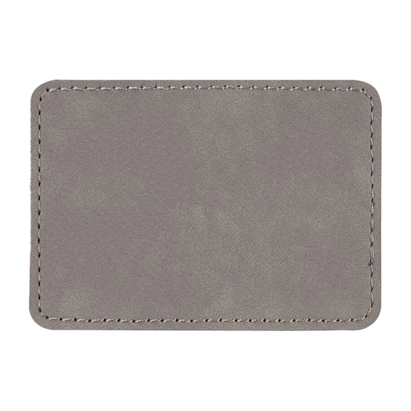 3.5" x 2.5" x 1/16" rectangular PU leatherette garment patch.... from ASI 74601 Calico