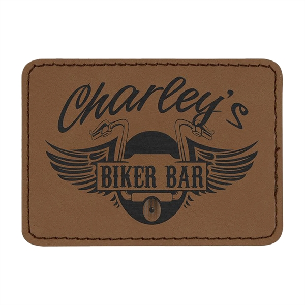 3.5" x 2.5" x 1/16" rectangular PU leatherette garment patch.... from ASI 74601 Calico