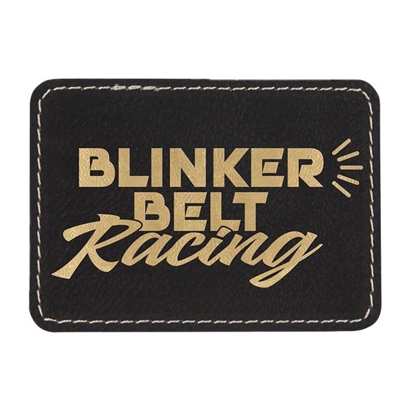 3.5" x 2.5" x 1/16" rectangular PU leatherette garment patch.... from ASI 74601 Calico