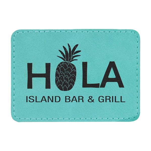 3.5" x 2.5" x 1/16" rectangular PU leatherette garment patch.... from ASI 74601 Calico