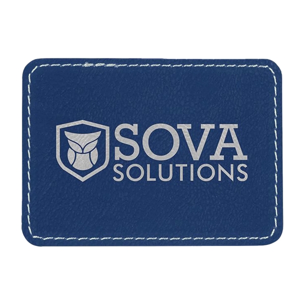 3.5" x 2.5" x 1/16" rectangular PU leatherette garment patch.... from ASI 74601 Calico