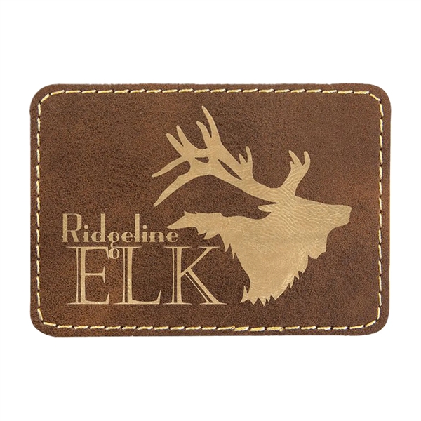 3.5" x 2.5" x 1/16" rectangular PU leatherette garment patch.... from ASI 74601 Calico