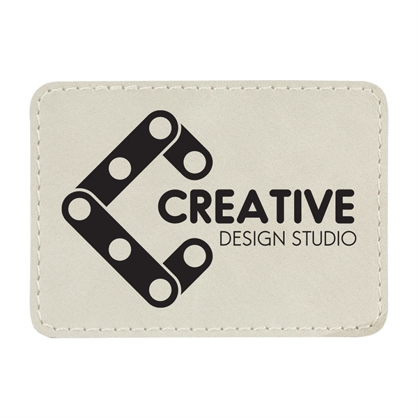 3.5" x 2.5" x 1/16" rectangular PU leatherette garment patch.... from ASI 74601 Calico