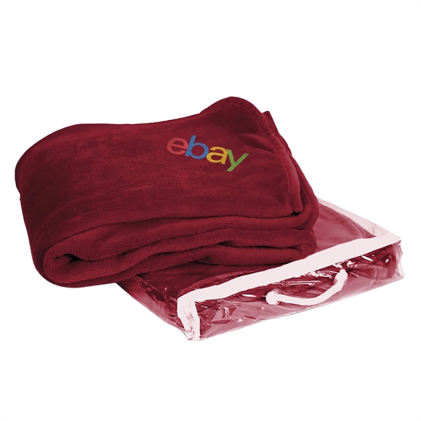 White 50" x 60" micro-plush coral fleece blanket for staying warm... from ASI 44900 NC Custom (CI/Lanco) / Lanco