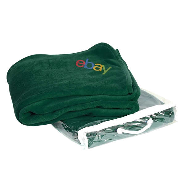 White 50" x 60" micro-plush coral fleece blanket for staying warm... from ASI 44900 NC Custom (CI/Lanco) / Lanco