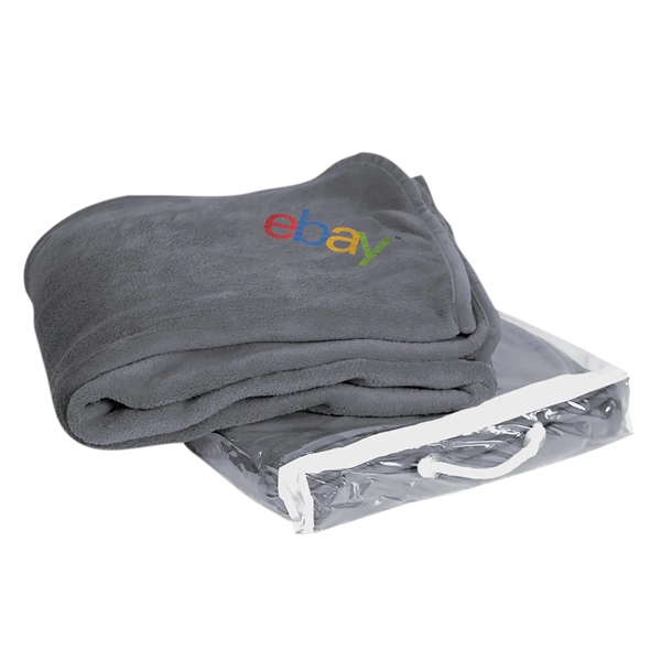 White 50" x 60" micro-plush coral fleece blanket for staying warm... from ASI 44900 NC Custom (CI/Lanco) / Lanco