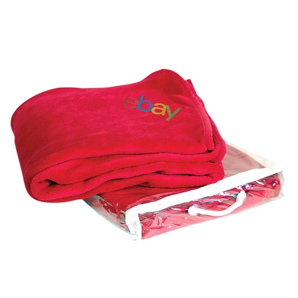 White 50" x 60" micro-plush coral fleece blanket for staying warm... from ASI 44900 NC Custom (CI/Lanco) / Lanco