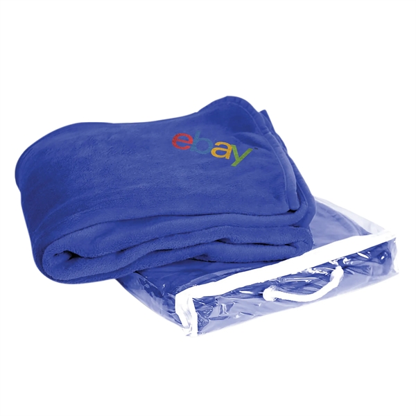 White 50" x 60" micro-plush coral fleece blanket for staying warm... from ASI 44900 NC Custom (CI/Lanco) / Lanco