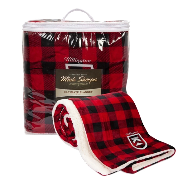 Navy blue 50" x 60" micro soft-touch Sherpa blanket for staying... from ASI 44900 NC Custom (CI/Lanco) / Lanco