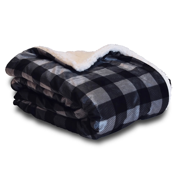 Navy blue 50" x 60" micro soft-touch Sherpa blanket for staying... from ASI 44900 NC Custom (CI/Lanco) / Lanco