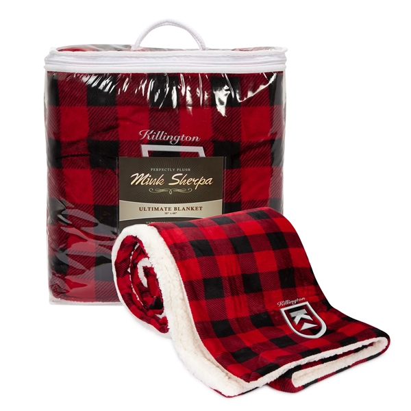 Navy blue 50" x 60" micro soft-touch Sherpa blanket for staying... from ASI 44900 NC Custom (CI/Lanco) / Lanco