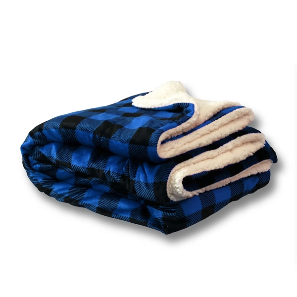 Navy blue 50" x 60" micro soft-touch Sherpa blanket for staying... from ASI 44900 NC Custom (CI/Lanco) / Lanco