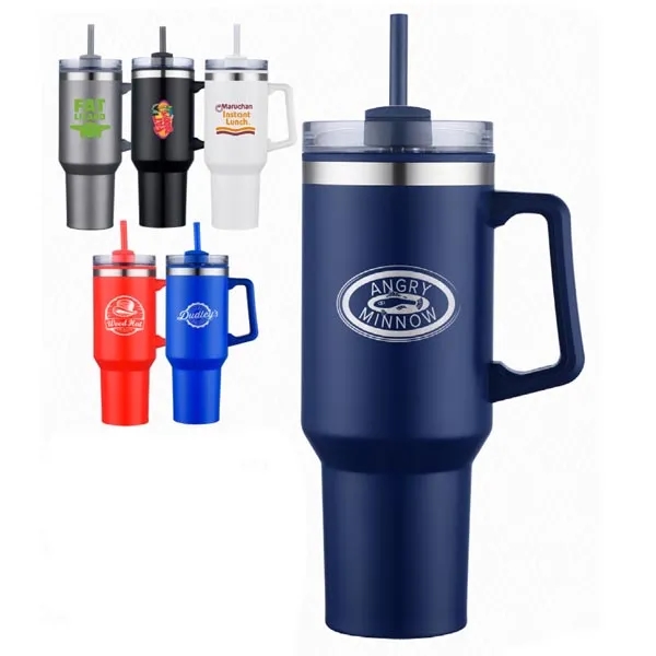 The giant Saavy 40 oz double wall insulated mug with straw... from ASI 99030 Zipline / Zipline®