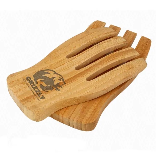 Bamboo salad hands set; Size: 6.75"W x 3.75"H x 0.625"D.... from ASI 99030 Zipline