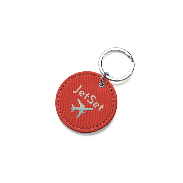Full-color, full-bleed vegan leather keychain... from ASI 45657 Pop! Promos