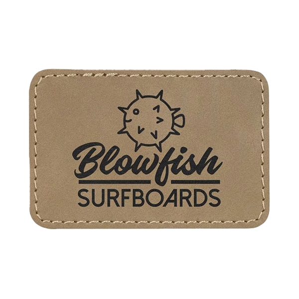 3" x 2" x 1/16" rectangular PU leatherette garment patch.... from ASI 74601 Calico