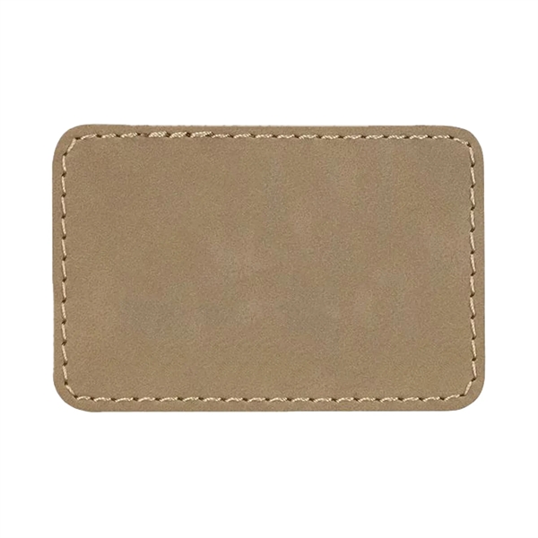 3" x 2" x 1/16" rectangular PU leatherette garment patch.... from ASI 74601 Calico