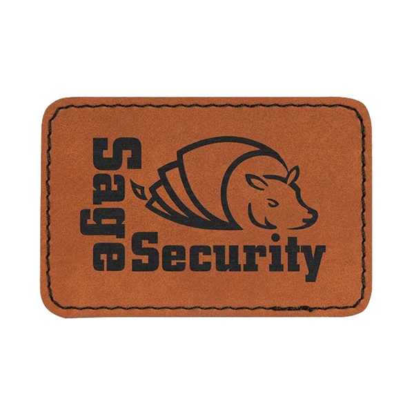 3" x 2" x 1/16" rectangular PU leatherette garment patch.... from ASI 74601 Calico