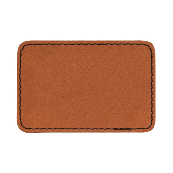3" x 2" x 1/16" rectangular PU leatherette garment patch.... from ASI 74601 Calico
