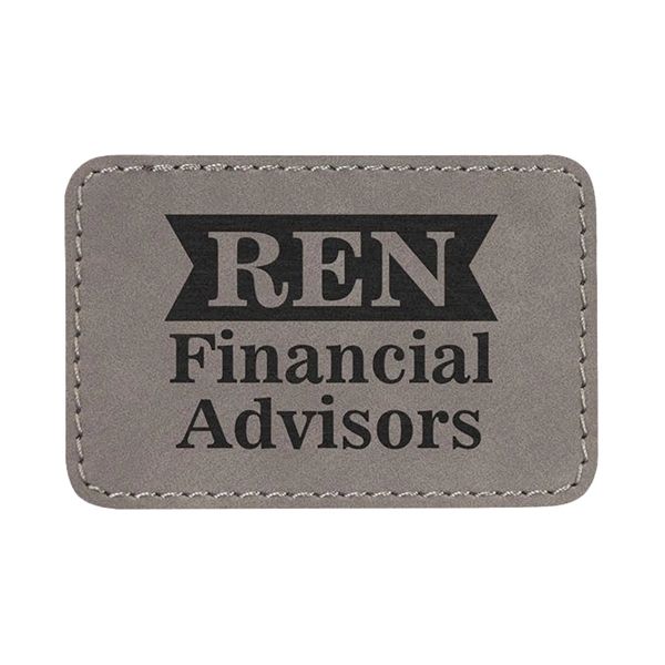 3" x 2" x 1/16" rectangular PU leatherette garment patch.... from ASI 74601 Calico