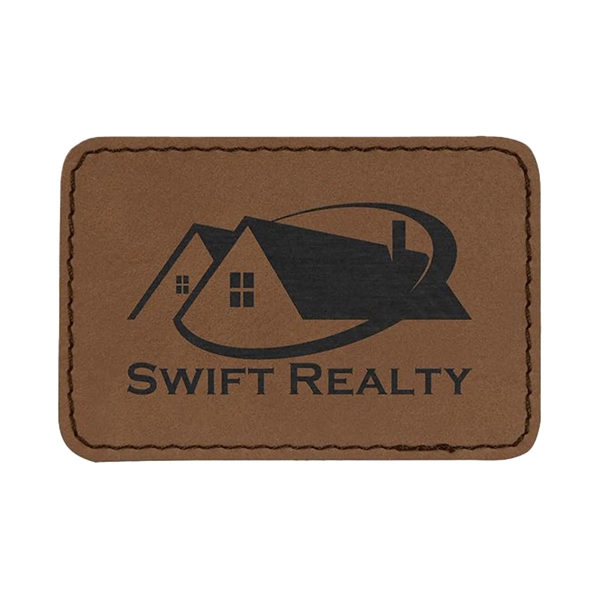 3" x 2" x 1/16" rectangular PU leatherette garment patch.... from ASI 74601 Calico