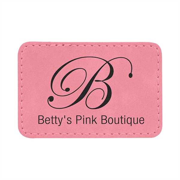 3" x 2" x 1/16" rectangular PU leatherette garment patch.... from ASI 74601 Calico