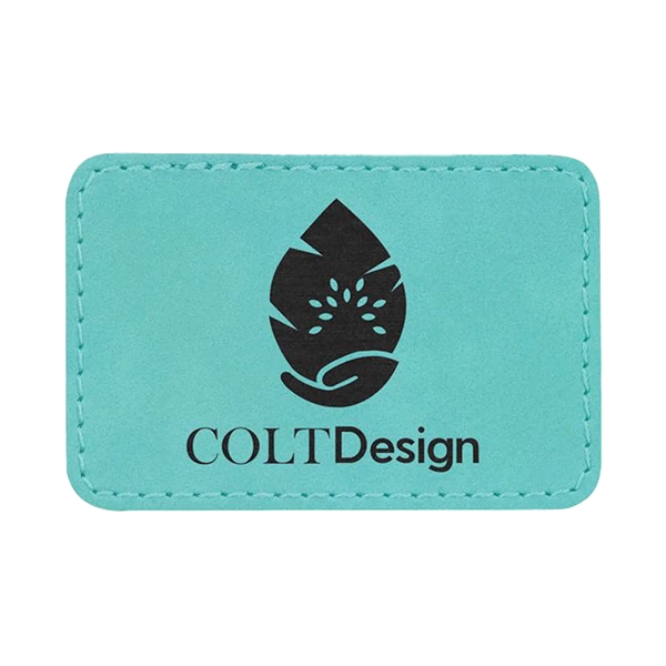 3" x 2" x 1/16" rectangular PU leatherette garment patch.... from ASI 74601 Calico