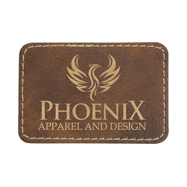 3" x 2" x 1/16" rectangular PU leatherette garment patch.... from ASI 74601 Calico