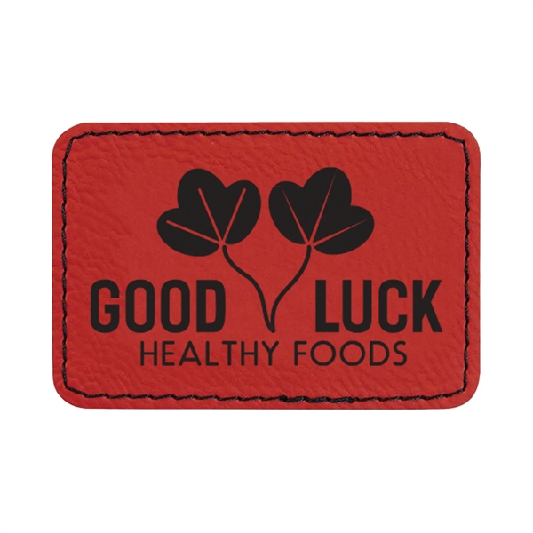 3" x 2" x 1/16" rectangular PU leatherette garment patch.... from ASI 74601 Calico