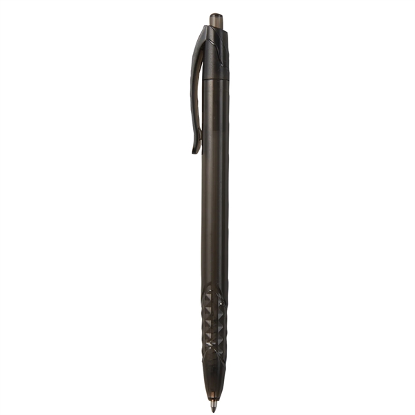 Retractable ballpoint pen with a unique grip pattern and a translucent... from ASI 52840 Evans Manufacturing