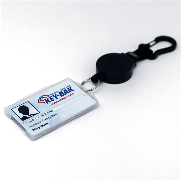 Handy dual-sided badge holder. Made from clear rigid plastic.... from ASI 64635 KEY-BAK Promotional Products