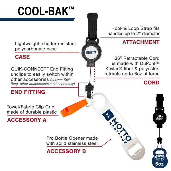 Cool-Bak Retractable Bottle Opener and Towel Gripper Clip.... from ASI 64635 KEY-BAK Promotional Products