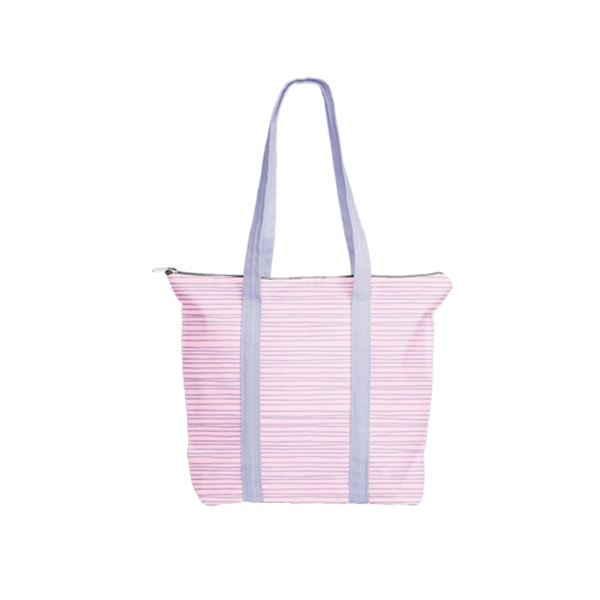 Large, gusseted, two-handled tote with zipper closure that measures 15" W... from ASI 74710 Numo