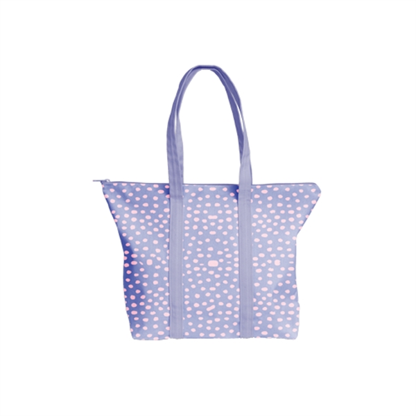 Large, gusseted, two-handled tote with zipper closure that measures 17.5" W... from ASI 74710 Numo