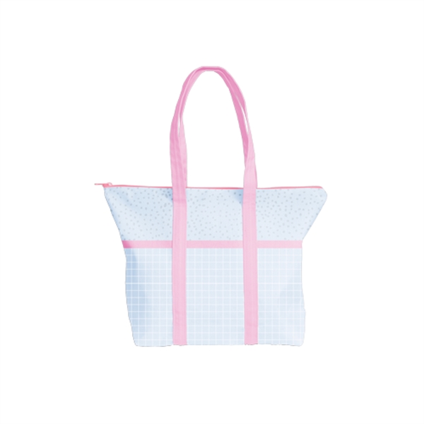 Large, gusseted, two-handled tote with zipper closure that measures 17.5" W... from ASI 74710 Numo
